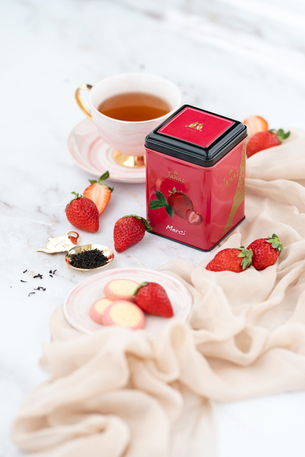 MERCI Tea: A Sweet Journey of Vanilla and Strawberries by Janat Paris