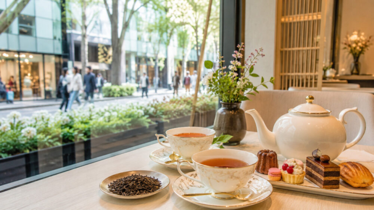 Interior of Salon de Thé JANAT Omotesando tea salon in Tokyo